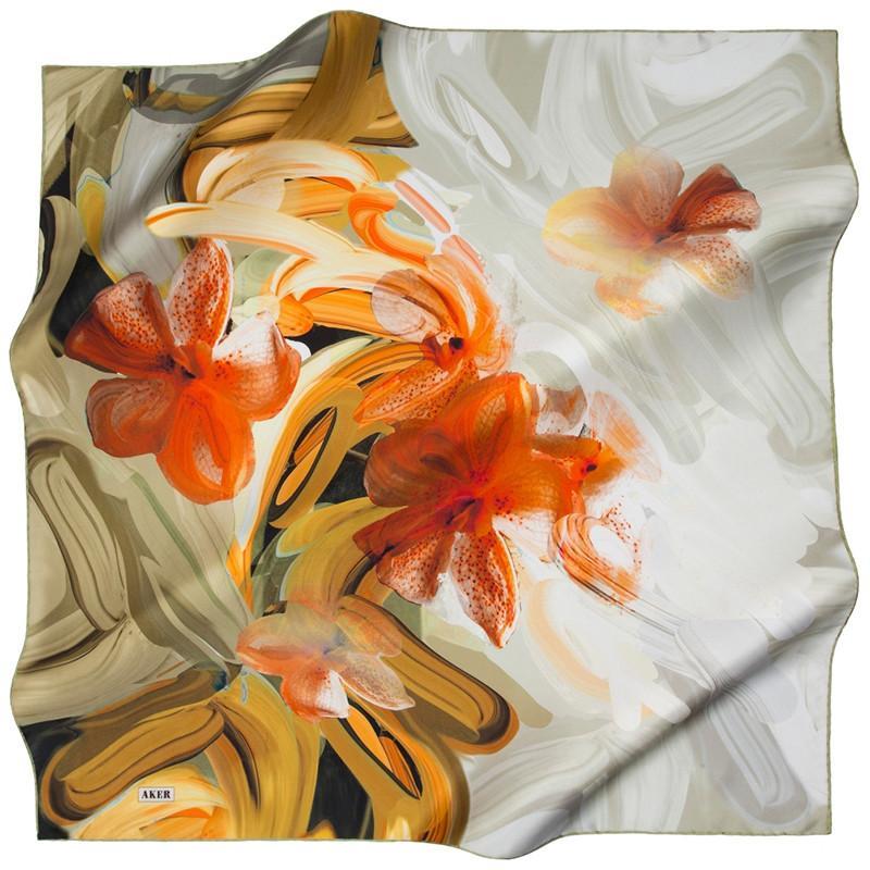 Aker Patterns Abound On This Delightful Silk Scarf - Beautiful Hijab Styles