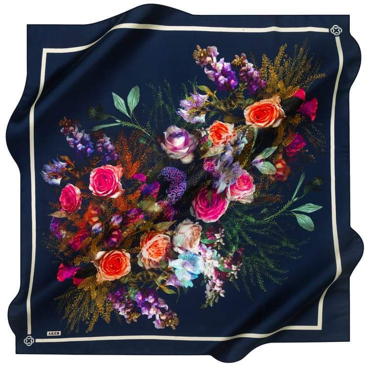 Aker Bouquet of Happiness Floral Silk Scarf - Beautiful Hijab Styles