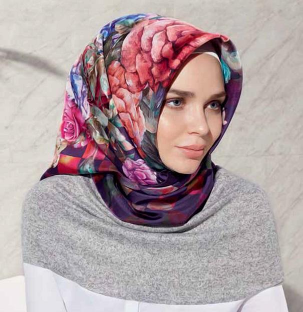 Armine Floral Silk Hair Cover Vimmi - Beautiful Hijab Styles