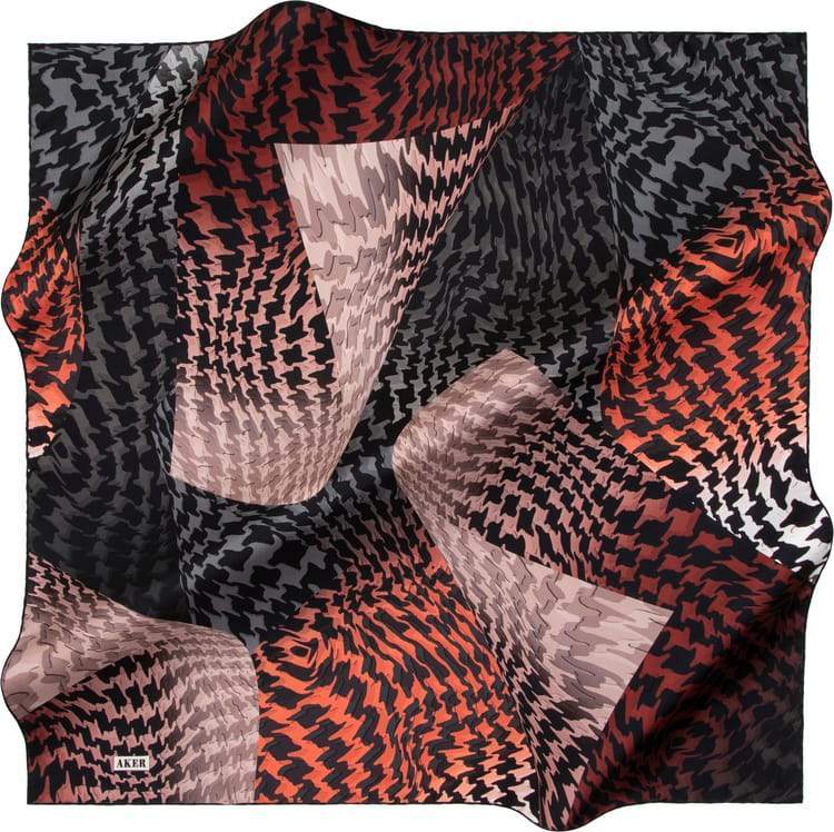 Aker Hounds-tooth Square Silk Scarf No. 14 - Beautiful Hijab Styles