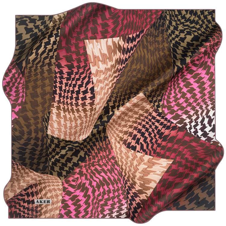 Aker Hounds-tooth Square Silk Scarf No. 92 - Beautiful Hijab Styles