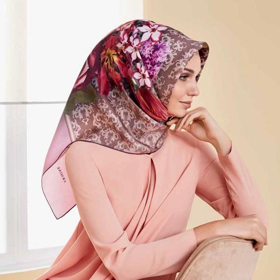 Armine Floral Silk Scarf Diana - Beautiful Hijab Styles