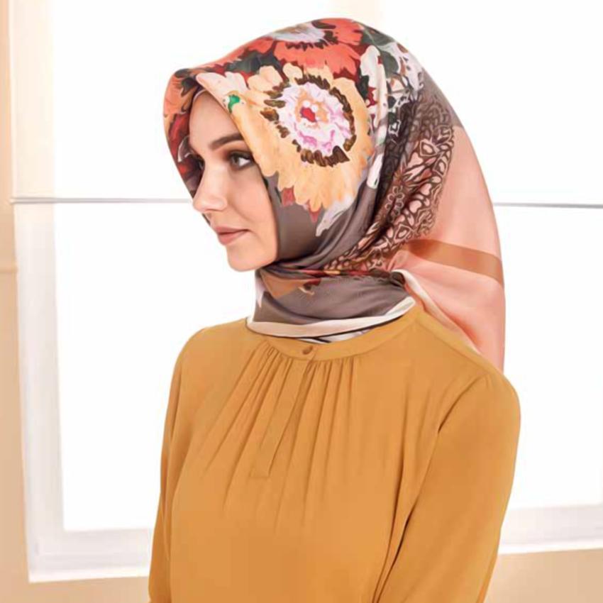 Armine Floral Silk Scarf Ara - Beautiful Hijab Styles