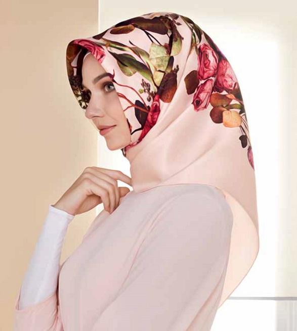 Armine Floral Silk Scarf Danna - Beautiful Hijab Styles