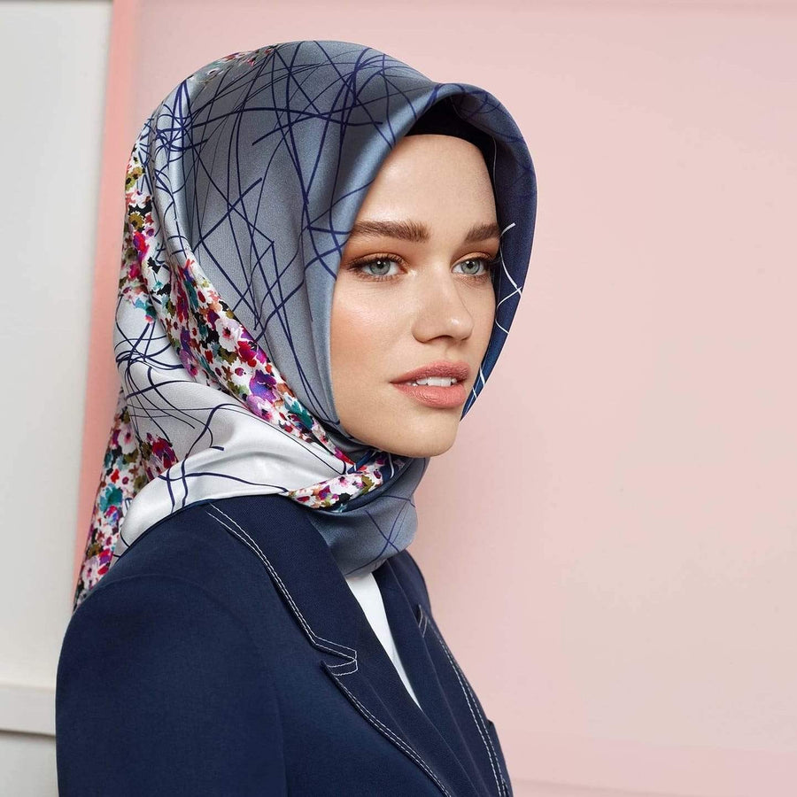 Aker Women Luxury Silk Scarf Lauren No. 21 - Beautiful Hijab Styles