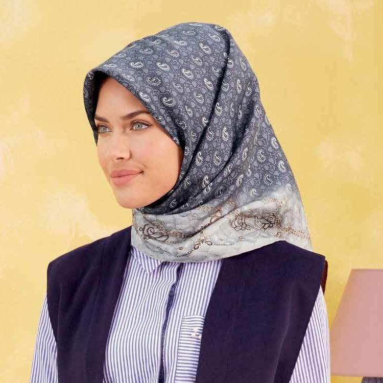 Armine :  A Classy Silk Head Scarf - Beautiful Hijab Styles