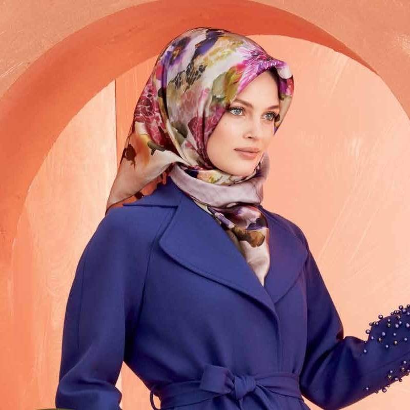 Armine Floral Bliss Pure Silk Hair Wrap - Beautiful Hijab Styles