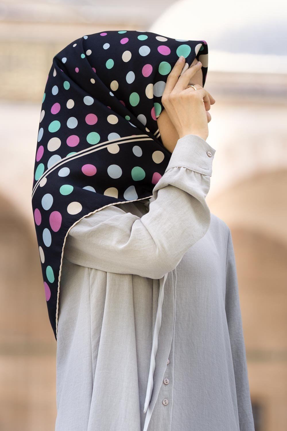 Vissona Bubbles Women Silk Scarf No. 6 - Beautiful Hijab Styles