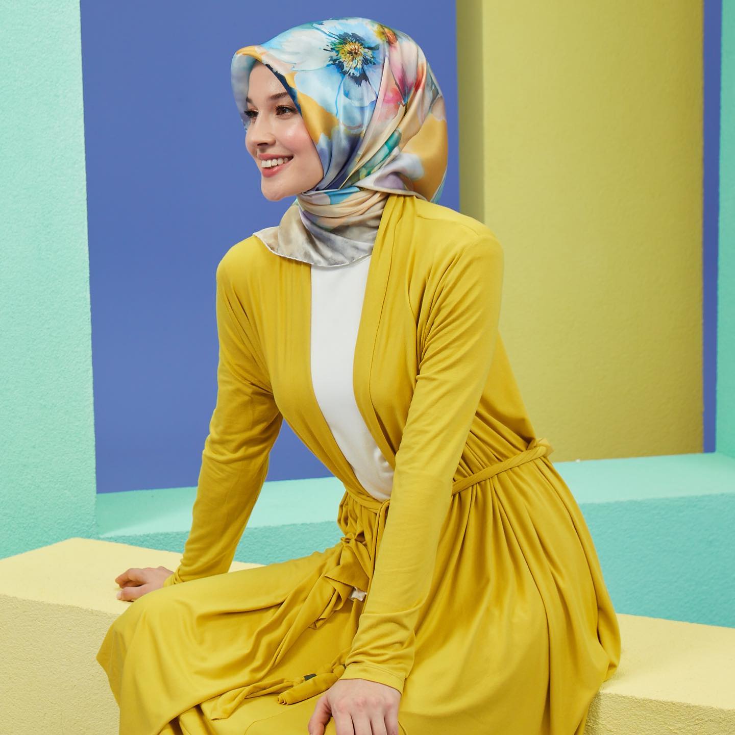 Armine Pansies Silk Scarf No. 1 - Beautiful Hijab Styles