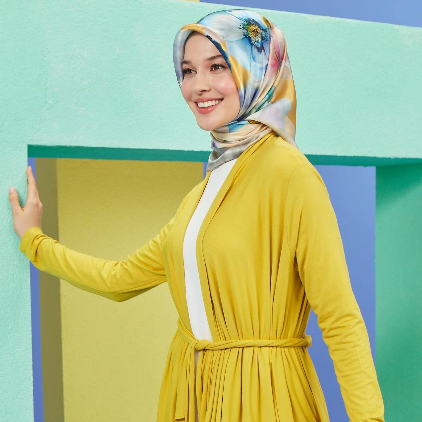Armine Pansies Silk Scarf No. 1 - Beautiful Hijab Styles