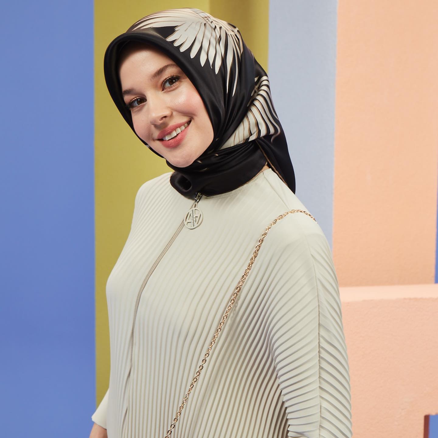 Armine Elegant Fern Silk Scarf No. 1 - Beautiful Hijab Styles