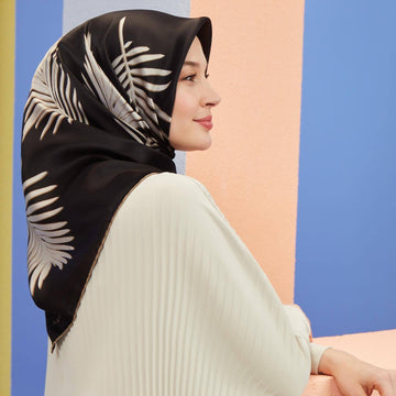 Armine Elegant Fern Silk Scarf No. 1 - Beautiful Hijab Styles