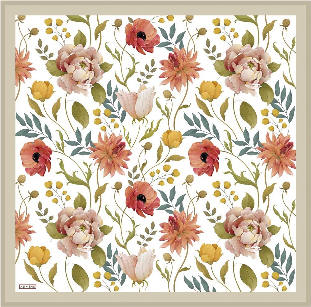 Armine Jardin Fleur Silk Scarf No. 1 - Beautiful Hijab Styles