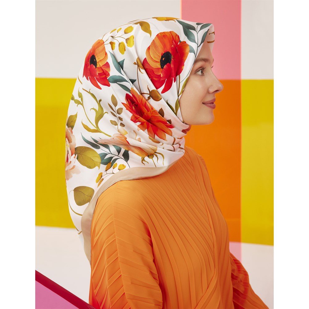 Armine Jardin Fleur Silk Scarf No. 1 - Beautiful Hijab Styles