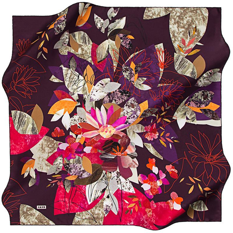 Aker Kyoto Autumn Silk Scarf No. 91 - Beautiful Hijab Styles