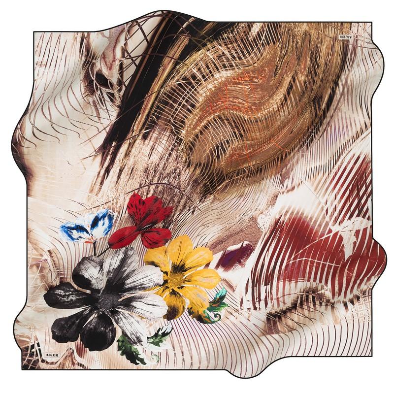 Aker Pritti Floral Silk Twill Scarf No. 12 - Beautiful Hijab Styles