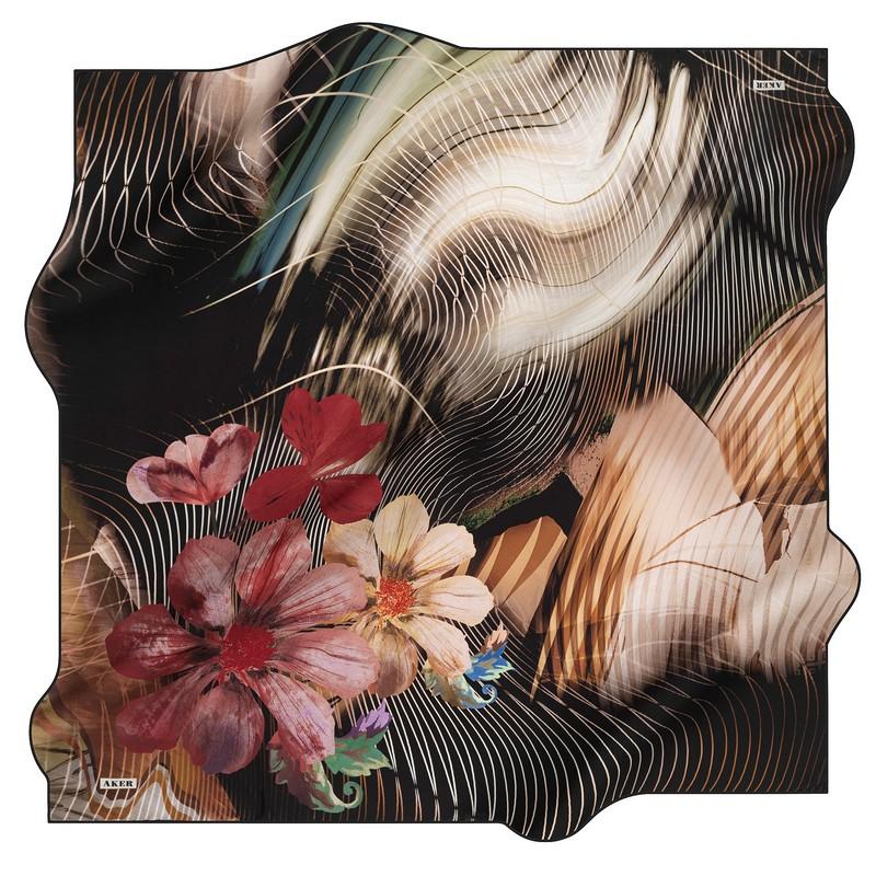 Aker Pritti Floral Silk Twill Scarf No. 14 - Beautiful Hijab Styles