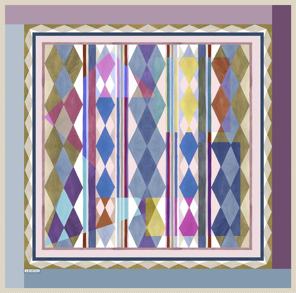 Armine Harlequin Square Silk Scarf No 31 - Beautiful Hijab Styles