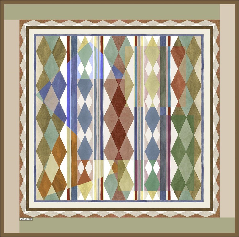 Armine Harlequin Square Silk Scarf No 32 - Beautiful Hijab Styles