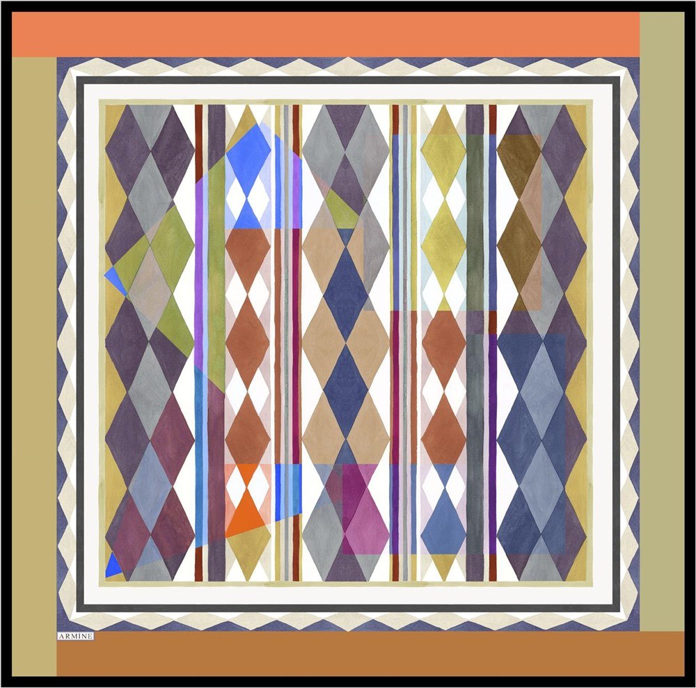 Armine Harlequin Square Silk Scarf No 34 - Beautiful Hijab Styles
