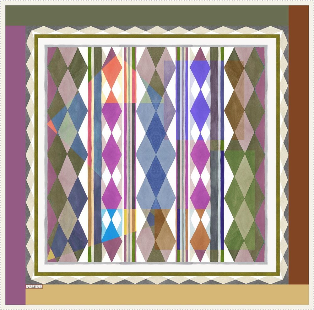 Armine Harlequin Square Silk Scarf No 53 - Beautiful Hijab Styles