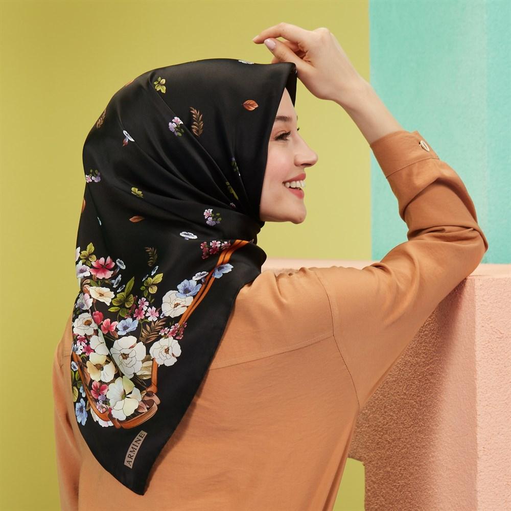 Armine Leah Floral Silk Scarf No. 1 - Beautiful Hijab Styles