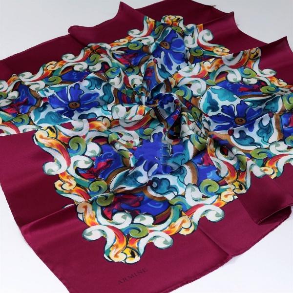Armine Floral Silk Scarf Bailey - Beautiful Hijab Styles