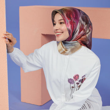 Armine Aria Abstract Silk Twill Scarf No. 1 - Beautiful Hijab Styles