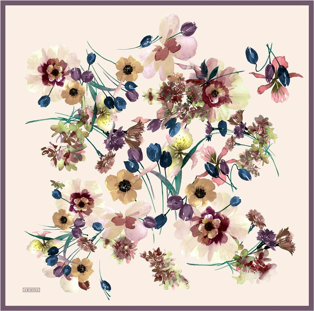 Armine Potpourri Floral Silk Scarf No 35 - Beautiful Hijab Styles