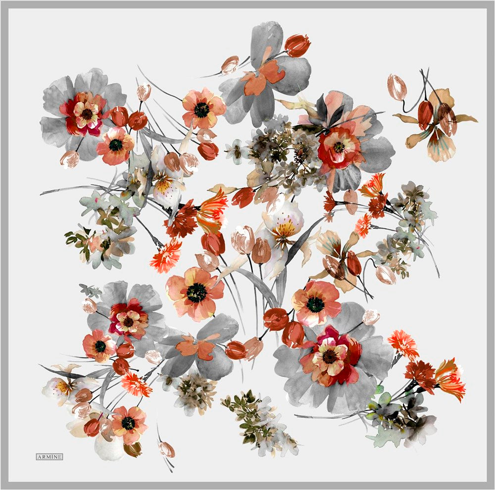 Armine Potpourri Floral Silk Scarf No 32 - Beautiful Hijab Styles