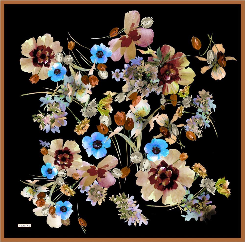 Armine Potpourri Floral Silk Scarf No 34 - Beautiful Hijab Styles