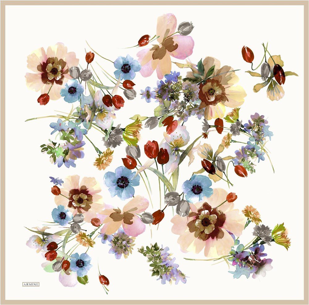 Armine Potpourri Floral Silk Scarf No 1 - Beautiful Hijab Styles