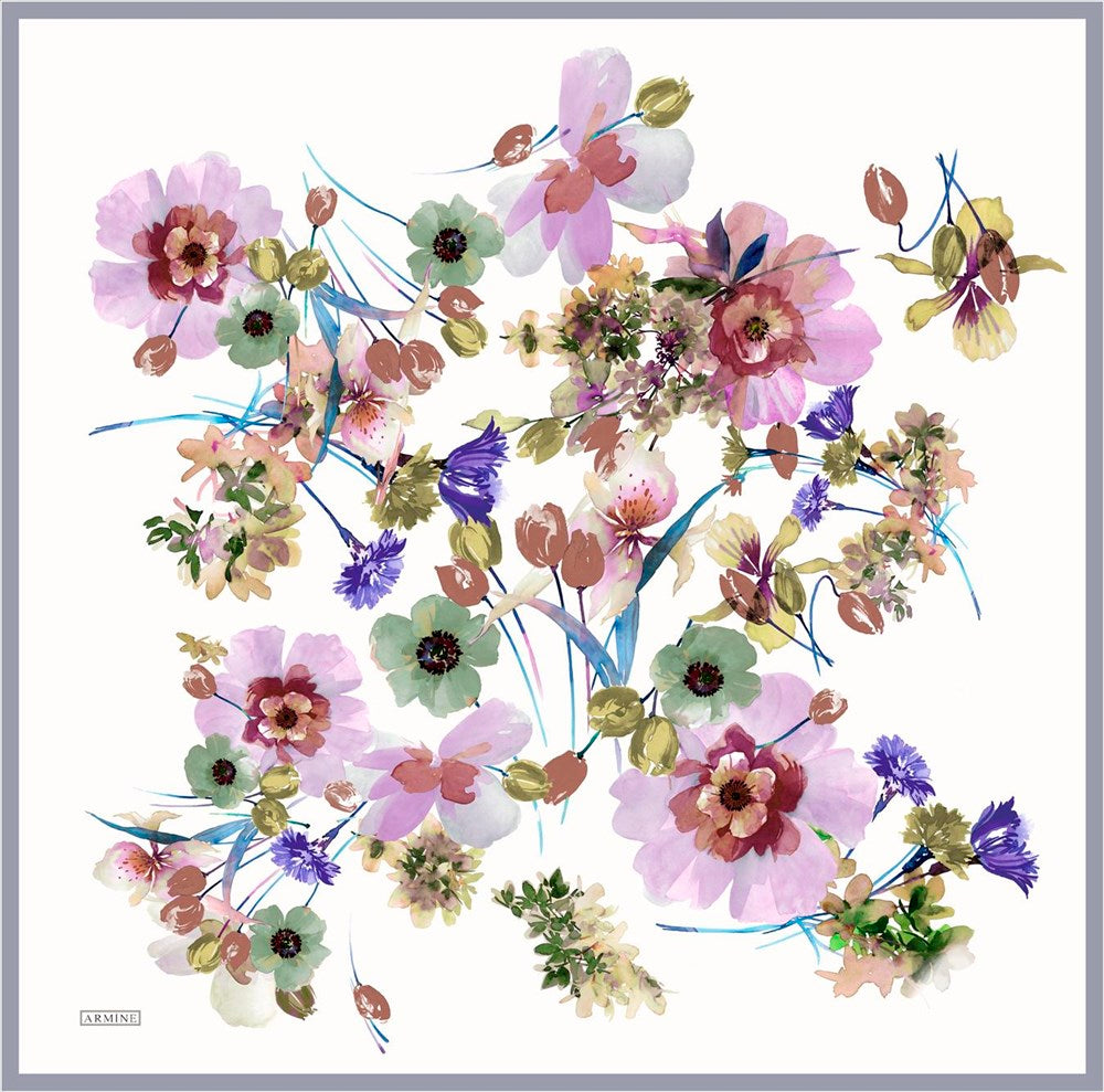 Armine Potpourri Floral Silk Scarf No 36 - Beautiful Hijab Styles