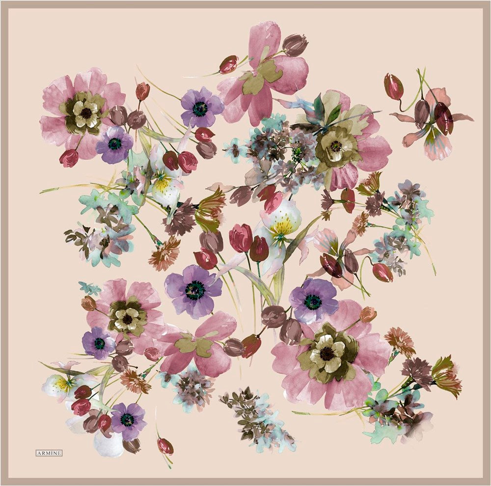 Armine Potpourri Floral Silk Scarf No 38 - Beautiful Hijab Styles