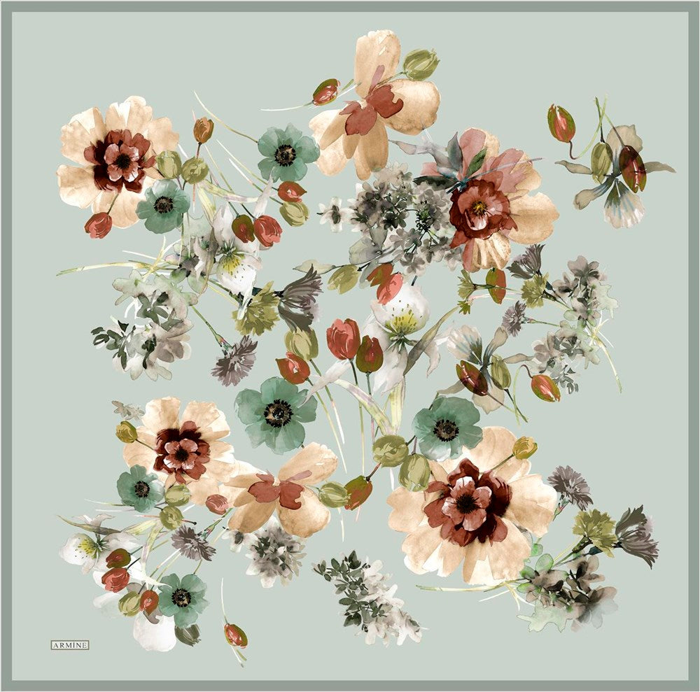 Armine Potpourri Floral Silk Scarf No 39 - Beautiful Hijab Styles