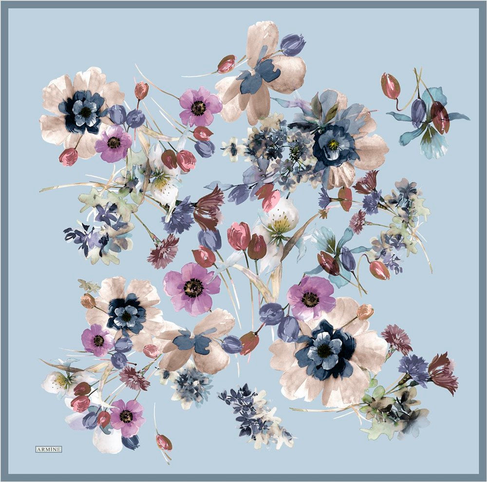 Armine Potpourri Floral Silk Scarf No 40 - Beautiful Hijab Styles