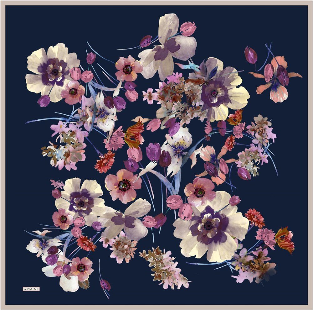 Armine Potpourri Floral Silk Scarf No 5 - Beautiful Hijab Styles