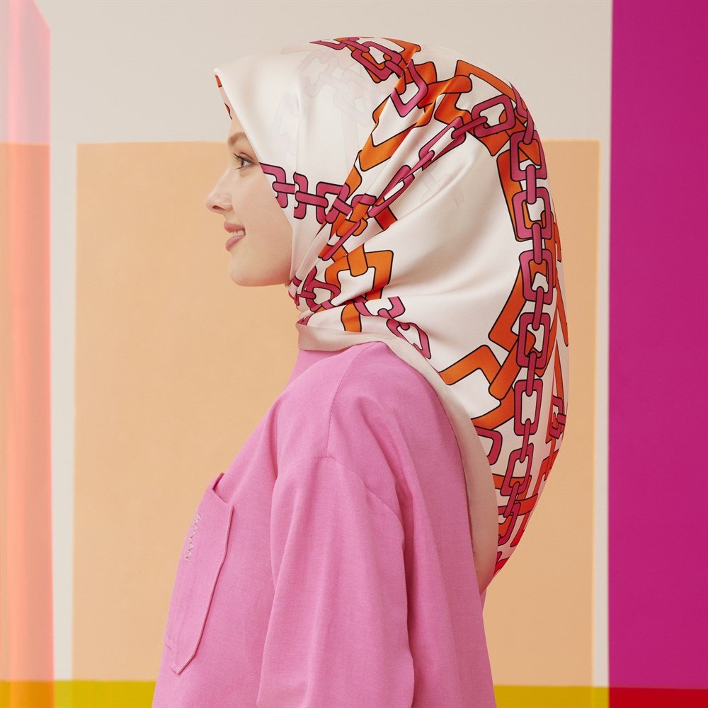 Armine Love Chain Ladies Silk Scarf No 1 - Beautiful Hijab Styles