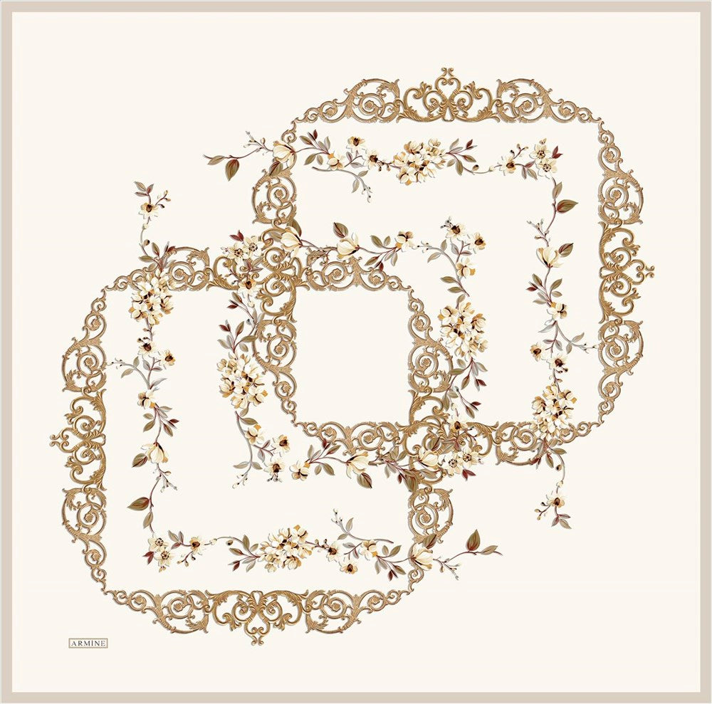 Armine Lauren Floral Silk Scarf No. 40 - Beautiful Hijab Styles