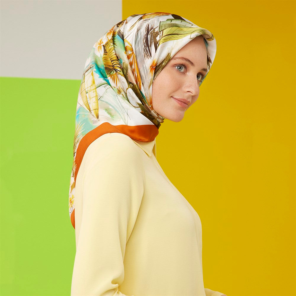 Armine Tropical Dream Silk Scarf No 1 - Beautiful Hijab Styles