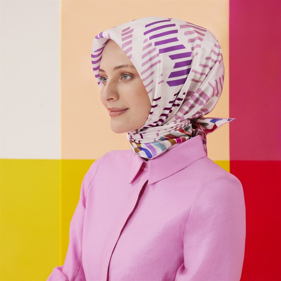 Armine Matrix Modern Silk Scarf No 1 - Beautiful Hijab Styles