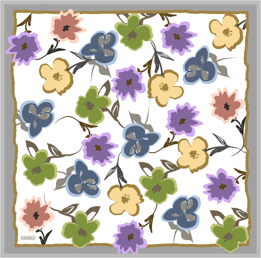 Armine Merri Floral Silk Scarf No 9 - Beautiful Hijab Styles