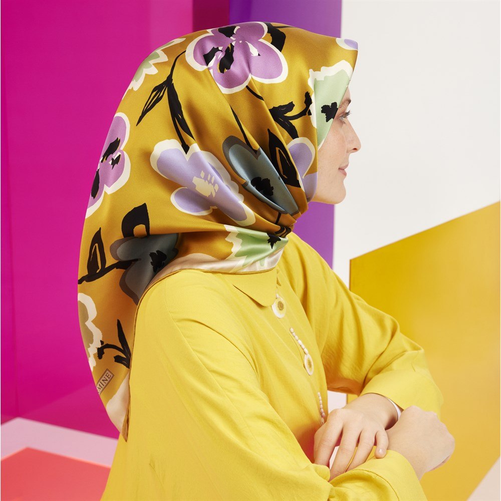 Armine Merri Floral Silk Scarf No 1 - Beautiful Hijab Styles