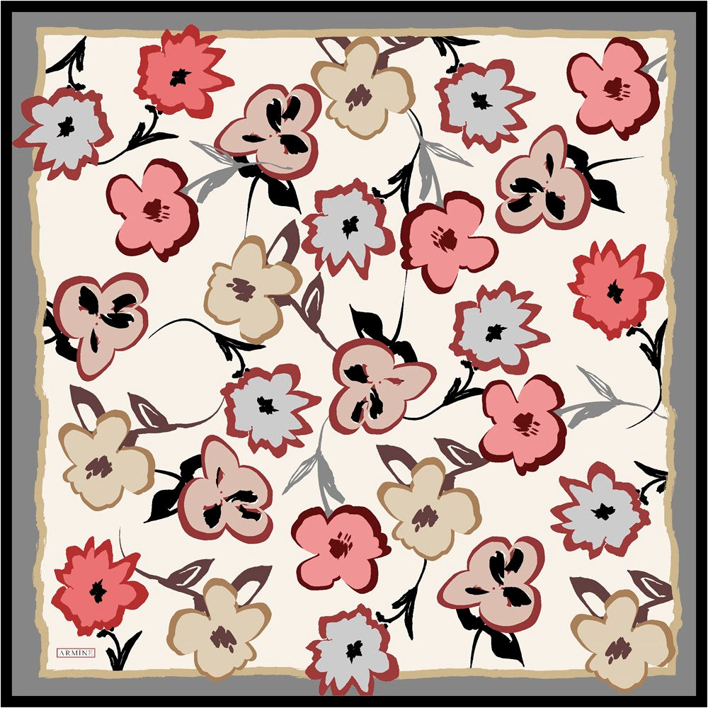 Armine Merri Floral Silk Scarf No 35 - Beautiful Hijab Styles