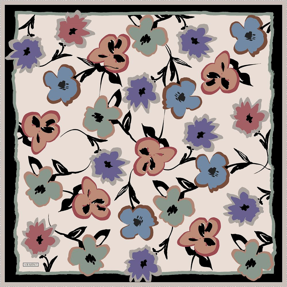 Armine Merri Floral Silk Scarf No 54 - Beautiful Hijab Styles