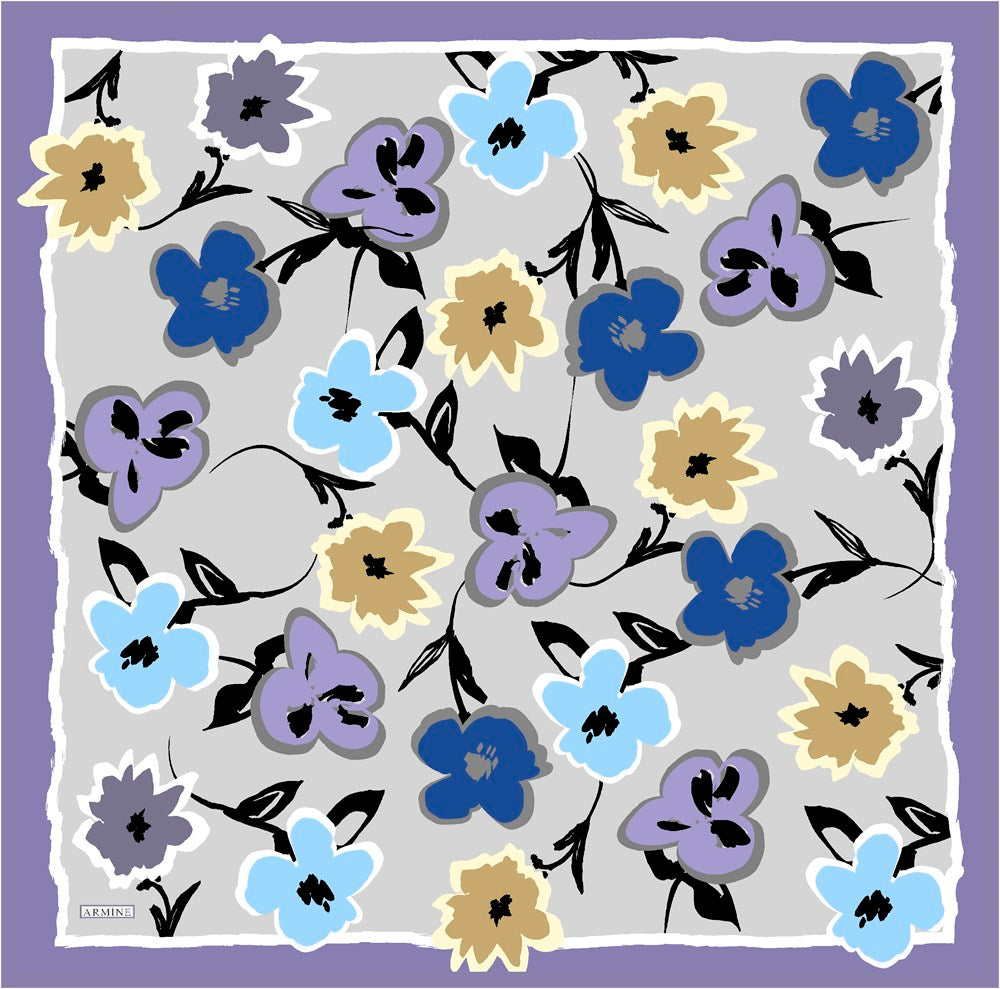 Armine Merri Floral Silk Scarf No 8 - Beautiful Hijab Styles