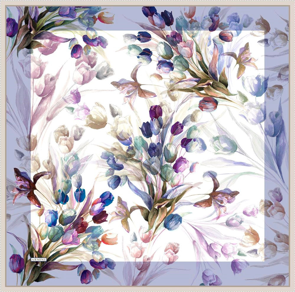 Armine Tulipa Floral Silk Scarf No 3 - Beautiful Hijab Styles