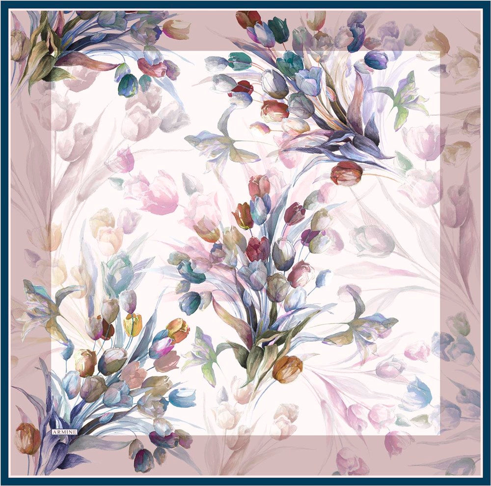 Armine Tulipa Floral Silk Scarf No 34 - Beautiful Hijab Styles