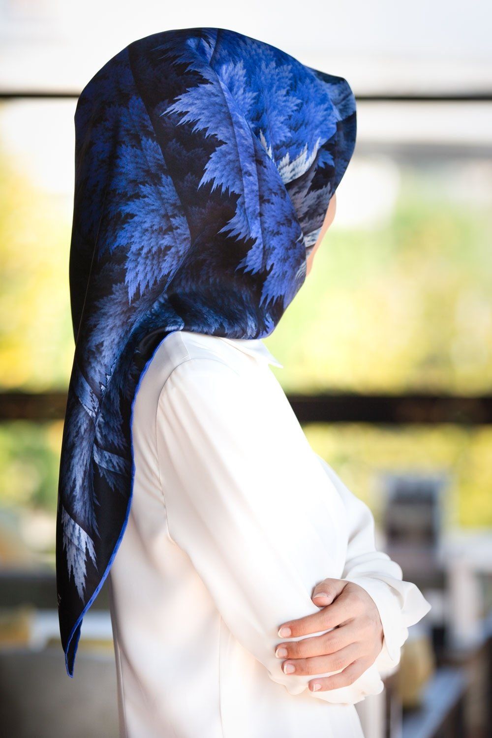 Vissona Fern Women Silk Scarf No. 8 - Beautiful Hijab Styles