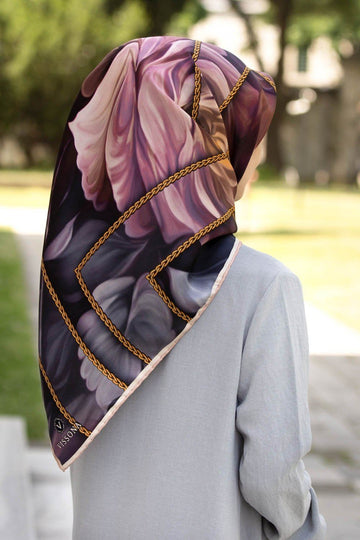 Vissona Celina Floral Turkish Silk Scarf No. 5 - Beautiful Hijab Styles